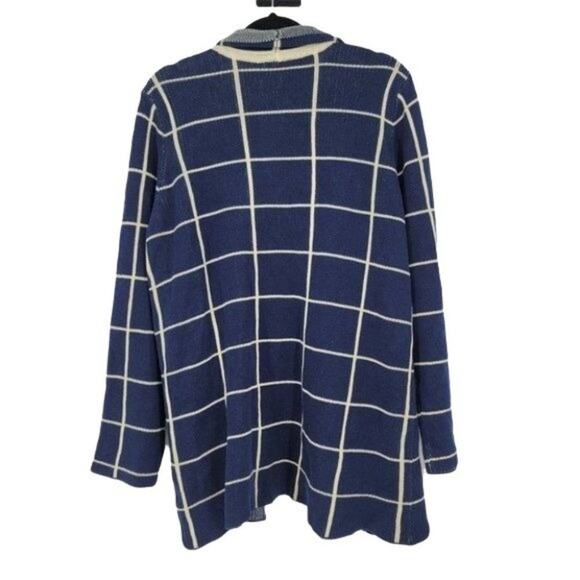 Modcloth Women's Open Front Windowpane Cotton Long Sleeve Cardigan Size 2X - Picture 4 of 4